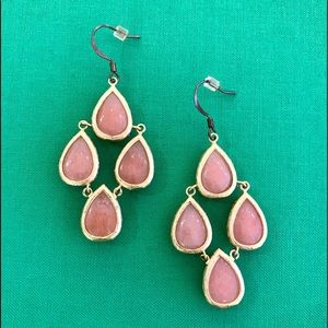 Pink & Gold Dangle Earrings